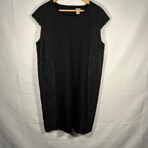 Chico's Black Dress with‎ Lace Accents Sleeveless Party Career Cocktail size 3